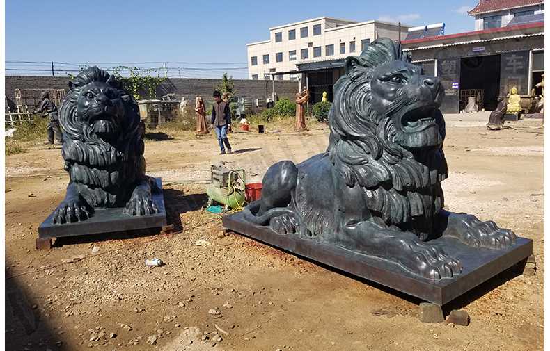 銅雕塑廠家，歐式銅獅子，匯豐銀行銅獅子