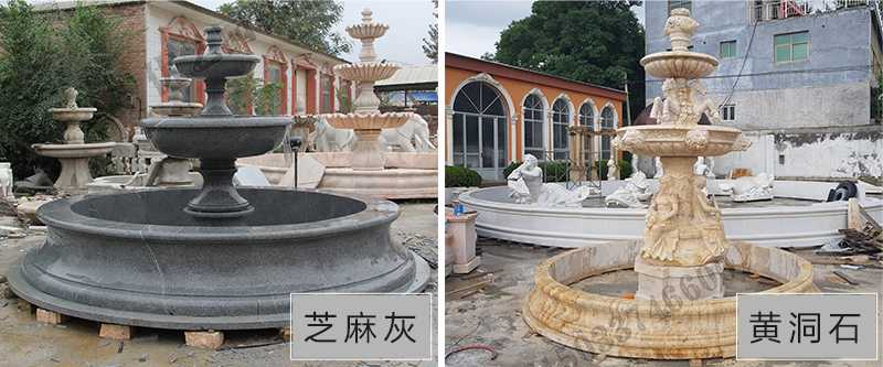 大理石景觀噴泉材質(zhì)，石雕噴泉工廠，定制大理石景觀噴泉