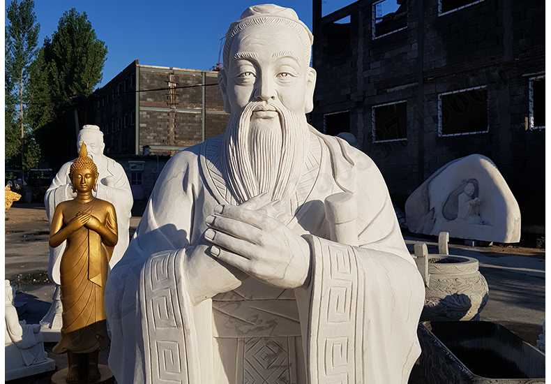 石雕孔子像，大理石孔子像，漢白玉孔子像