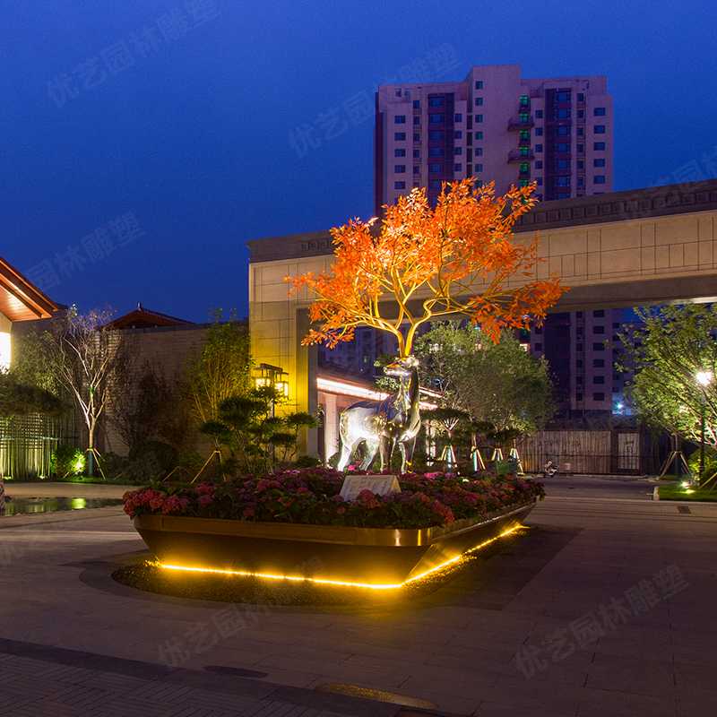 不銹鋼鹿，不銹鋼雕塑廠家，定制不銹鋼雕塑