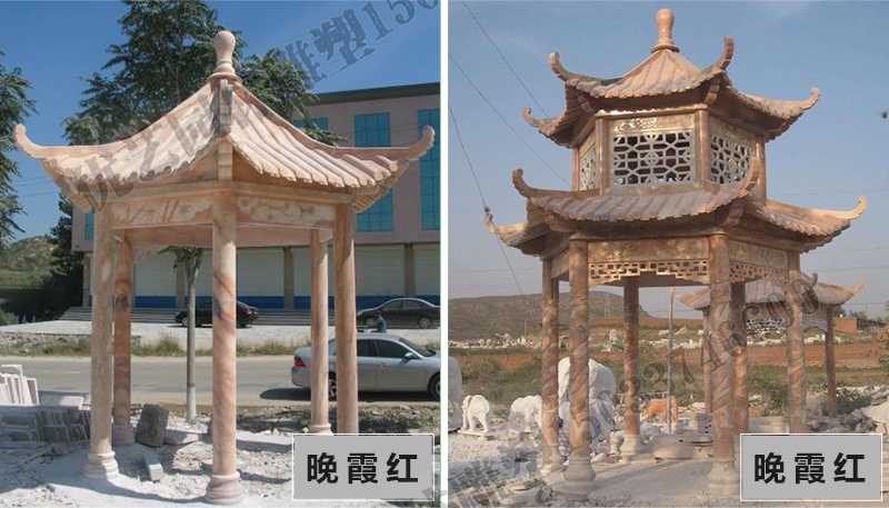 中式大理石涼亭，石雕涼亭廠家，石雕景觀涼亭定制