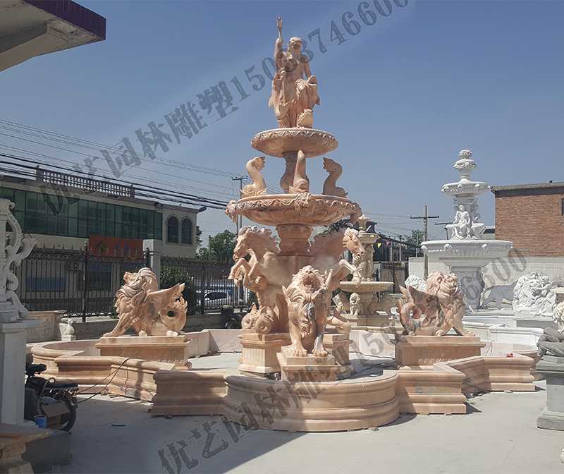 大理石景觀噴泉，歐式大型噴泉，石雕噴泉廠家