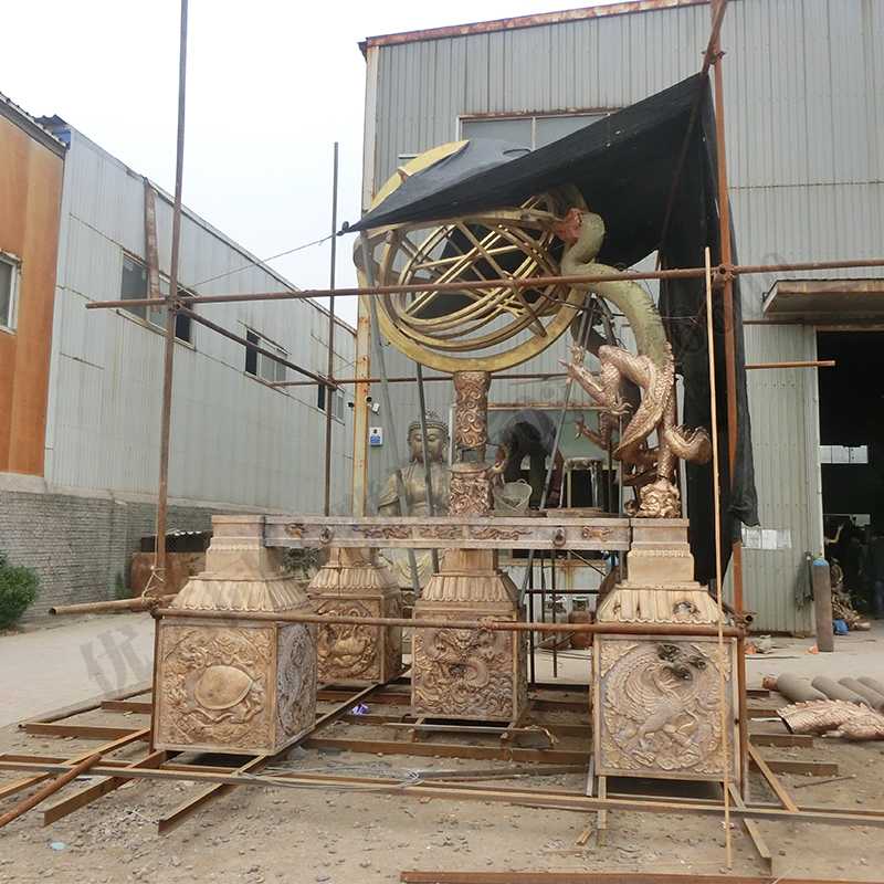 渾天地動(dòng)儀，銅地震儀雕塑，銅地動(dòng)儀景觀