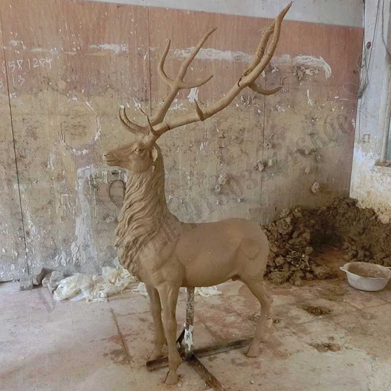 銅鹿泥模，麋鹿泥模，青銅鹿雕塑，銅鹿擺件4.jpg