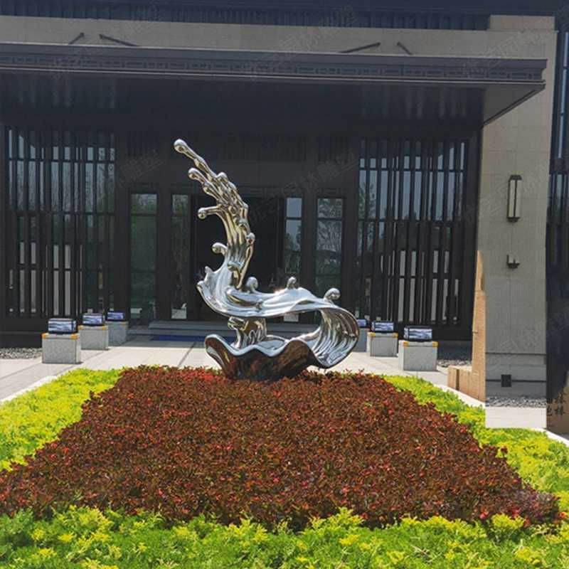 不銹鋼水滴雕塑，不銹鋼雕塑廠家