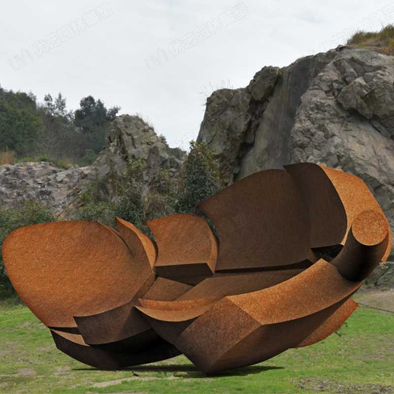 耐候鋼雕塑廠家，耐候鋼樹葉雕塑