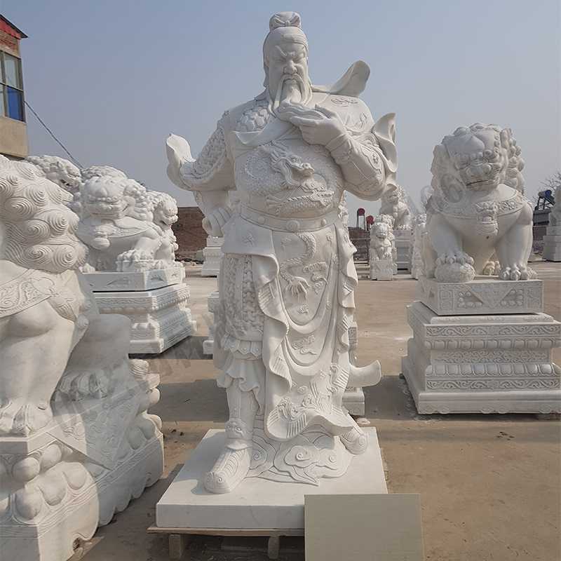 漢白玉關(guān)公像，石雕關(guān)公像，大理石關(guān)公雕像，關(guān)羽雕像，河北石雕關(guān)公廠家.jpg