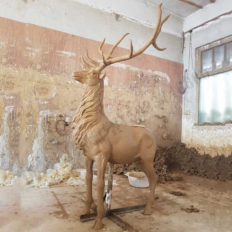 銅鹿模型，銅麋鹿雕塑，麋鹿模型，銅麋鹿泥模1.jpg