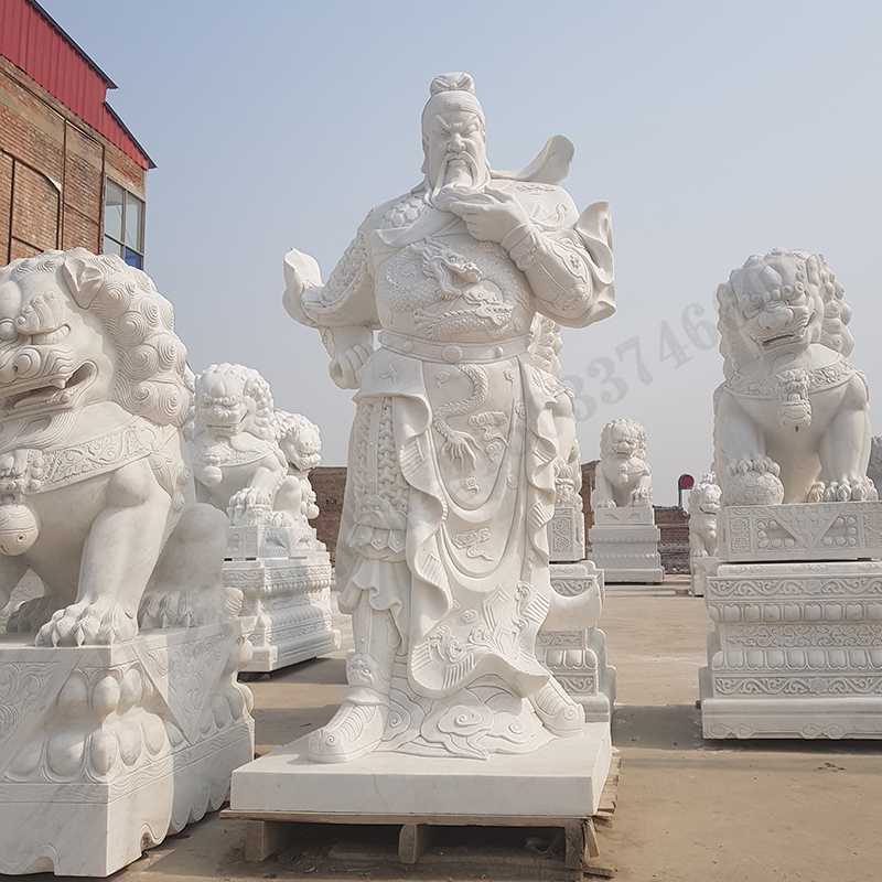 漢白玉關(guān)公像，石雕關(guān)公像，大理石關(guān)公雕像，關(guān)羽雕像，河北石雕關(guān)公廠家2.jpg